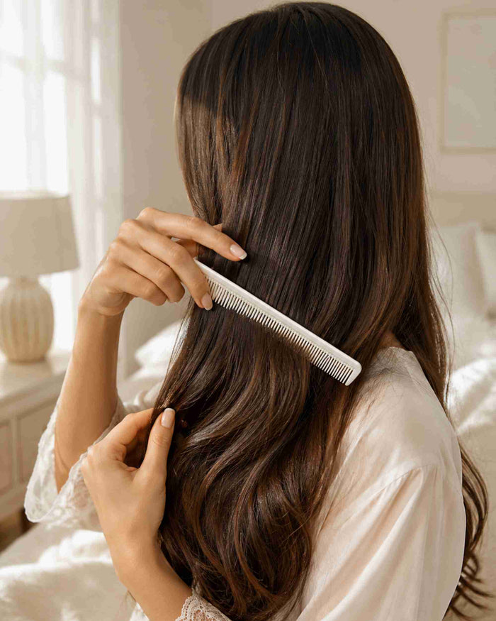 White hair cutting comb with fine and wide teeth