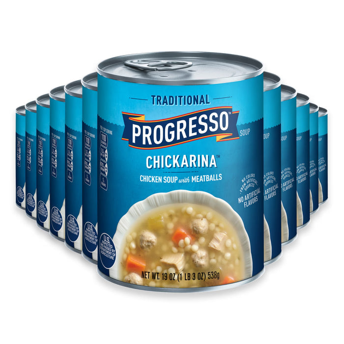 Progresso Traditional Chickarina Chicken Soup with Meatballs - 19 oz - 12 Pack