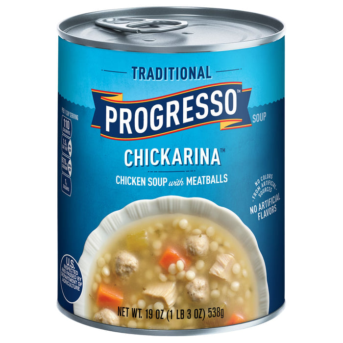 Progresso Traditional Chickarina Chicken Soup with Meatballs - 19 oz - 12 Pack