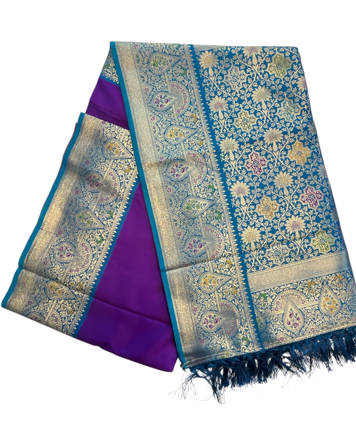 Purple - Traditional Silky Handloom Banarasi Saree with Blouse Piece -  12KH25 RP390