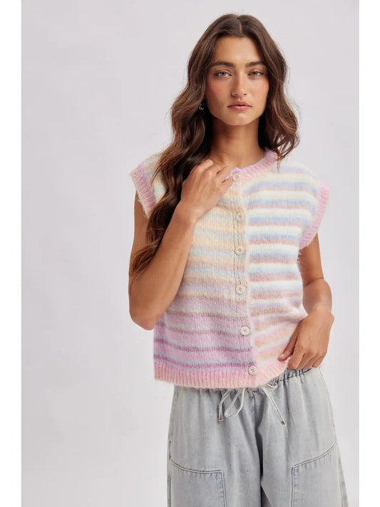 Rainbow Stripe Sweater Vest