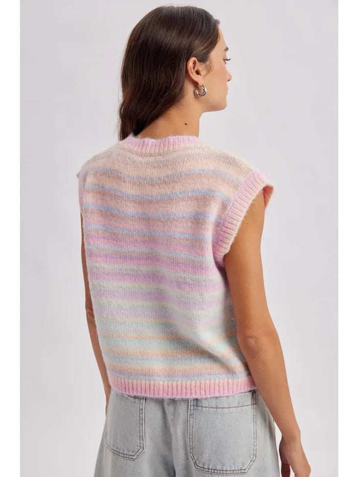 Rainbow Stripe Sweater Vest