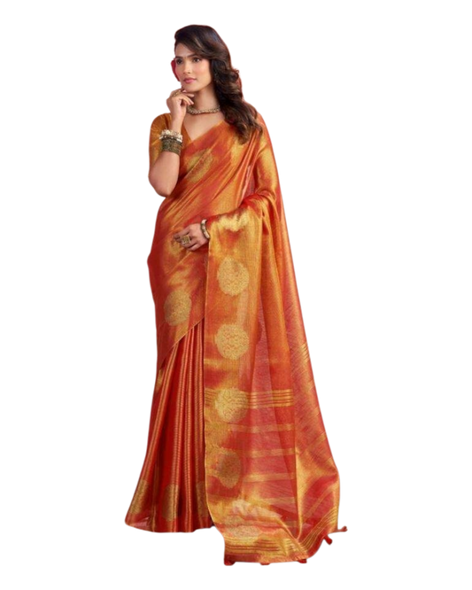 Red - Traditional Silky Fancy Saree with Blouse Piece - UK Stock - 2/3 days Delivery  12KT25 RP476