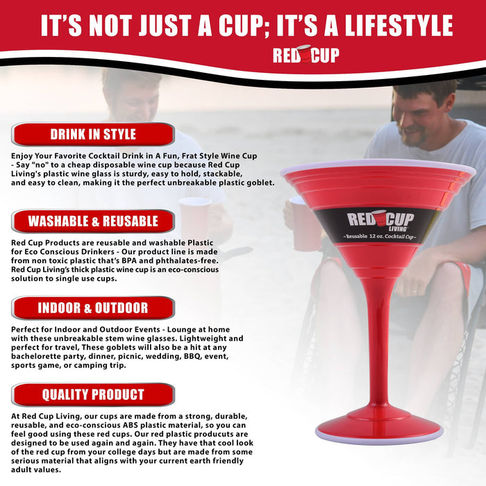 Red Cup Living - Red Cup Living Reusable Cocktail Cup, 12-Ounce, BPA Free