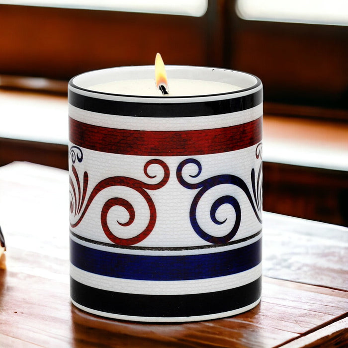 RICCO ITALIA PALIO: Candle Blue-Maroon Design by Mario Bruno (Design 6425)