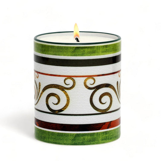 RICCO ITALIA PALIO: Candle Green-Black-Maroon Design by Mario Bruno (Design 6400)