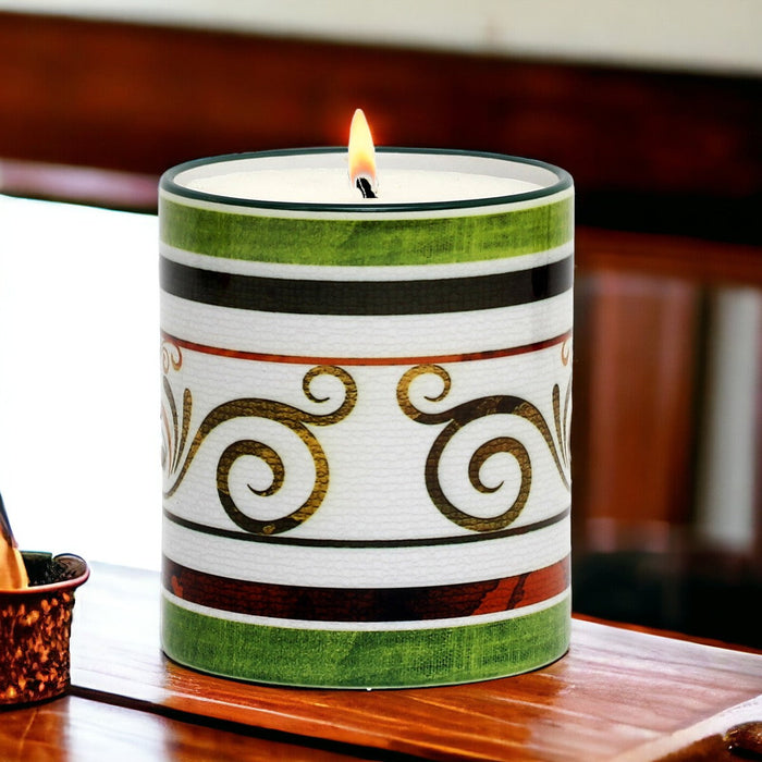RICCO ITALIA PALIO: Candle Green-Black-Maroon Design by Mario Bruno (Design 6400)