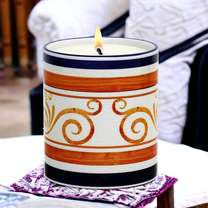 RICCO ITALIA PALIO: Candle Orange-Blue Design by Mario Bruno (Design 6416)