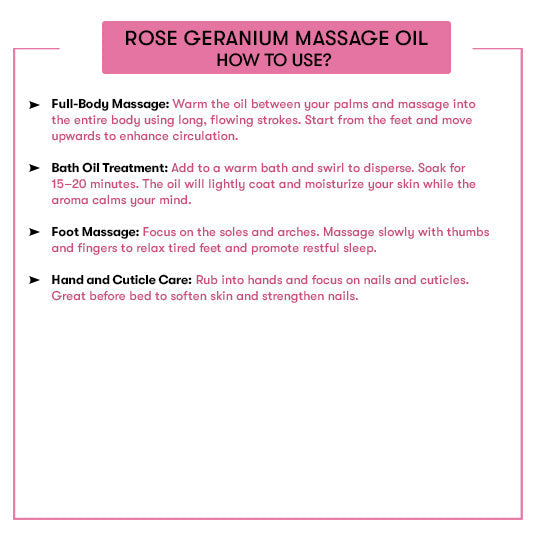 How To Use Rose Geranium Massage Oil