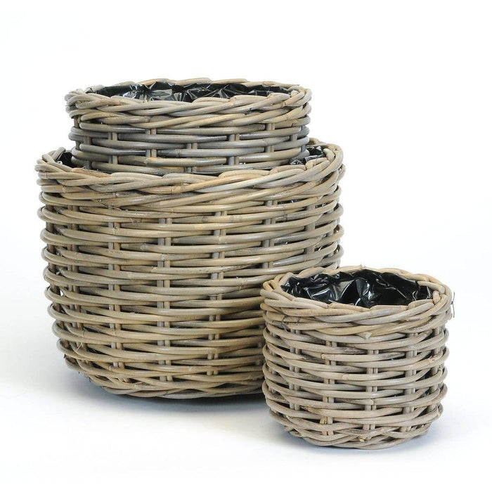 ROUND KUBU PLANTERS LINED | 3 Sizes - Magnolia Lane co. Home + Garden + Gift