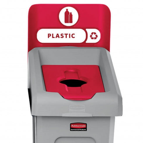 Rubbermaid Slim Jim Recycling Station 2007905 Billboard Red