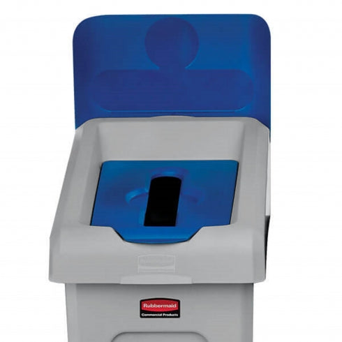 Rubbermaid Slim Jim Recycling Station 2007909 Billboard Blue