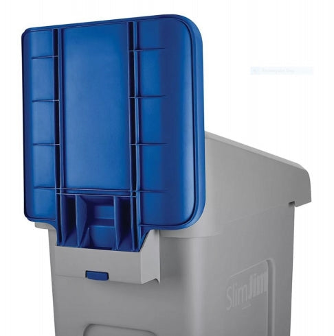 Rubbermaid Slim Jim Recycling Station 2007909 Billboard Blue