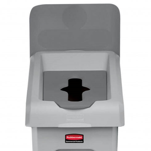 Rubbermaid Slim Jim Recycling Station 2007911 Billboard Dark Grey