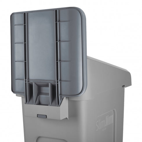 Rubbermaid Slim Jim Recycling Station 2007911 Billboard Dark Grey