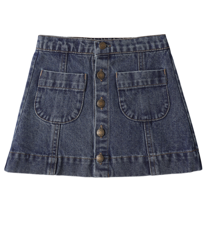 Rylee + Cru Denver Mini Skirt in Navy