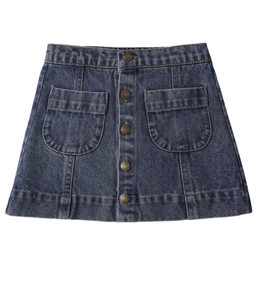 Rylee + Cru Denver Mini Skirt in Navy