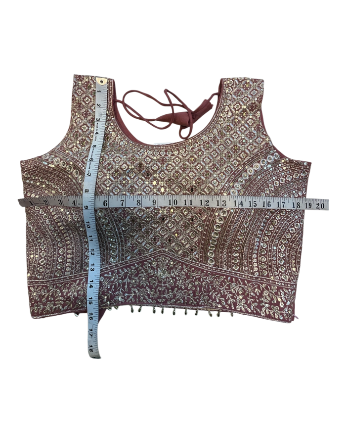 SALE! SALE! Size 12 - Dusty Pink - Ready Made Lehnga Set - Haldi / Mehndi / Weddings - UK Stock - 24h Dispatch - PC2604 VT