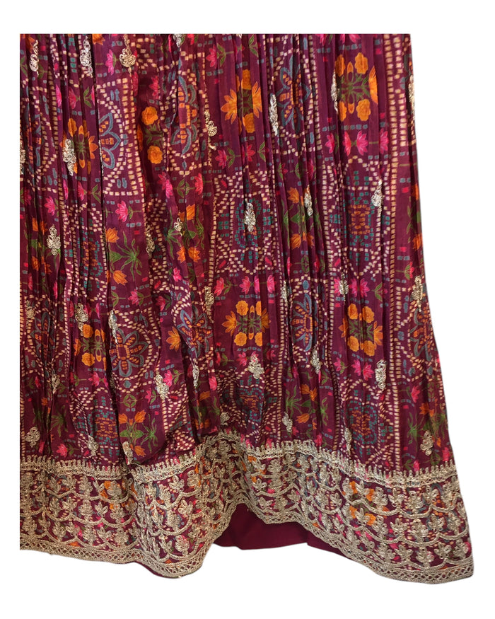 SALE! Size 12 / 38" Bust - Silky Wine - Ready Made Lehenga Set - UK Stock - 24h Dispatch - KTC250103 TY 0125