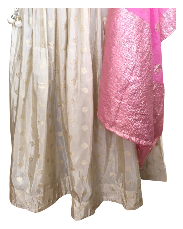 SALE ! Size 14 / 40" Bust - Cream - Ready Made Lehenga Set - UK Stock - 24h Dispatch - KTC2501 57 TV