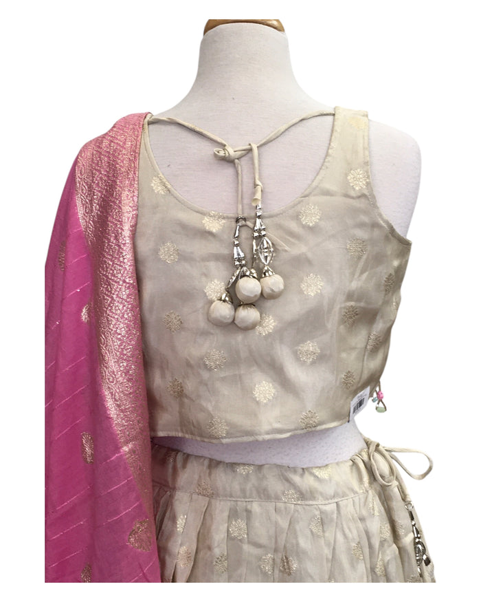SALE ! Size 14 / 40" Bust - Cream - Ready Made Lehenga Set - UK Stock - 24h Dispatch - KTC2501 57 TV