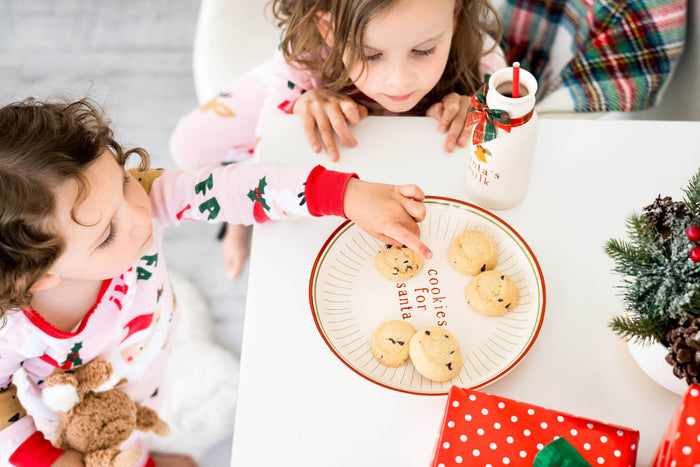 Santa Christmas Cookie Plate & Milk Jug
