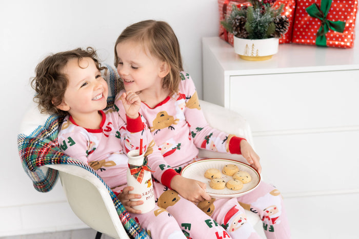 Santa Christmas Cookie Plate & Milk Jug