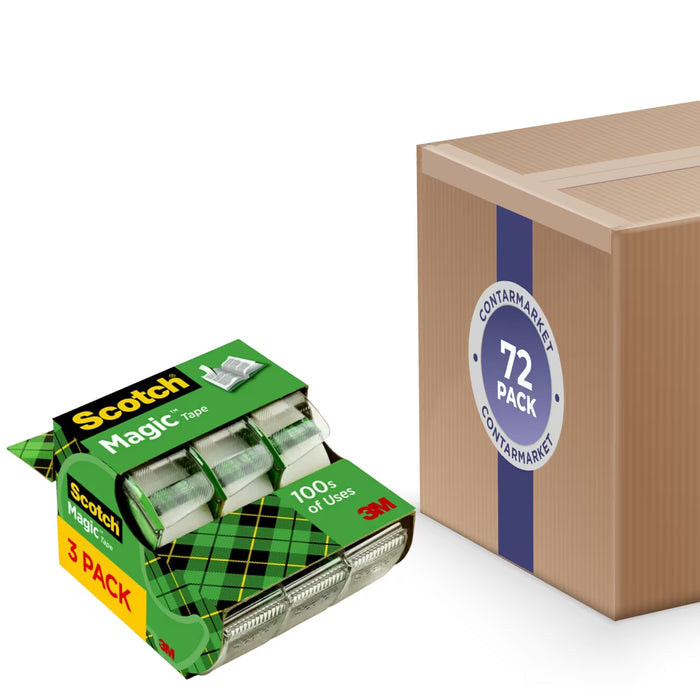 Scotch Magic Tape 0.75 in x 300 in - 3 Ct - 72 Pack