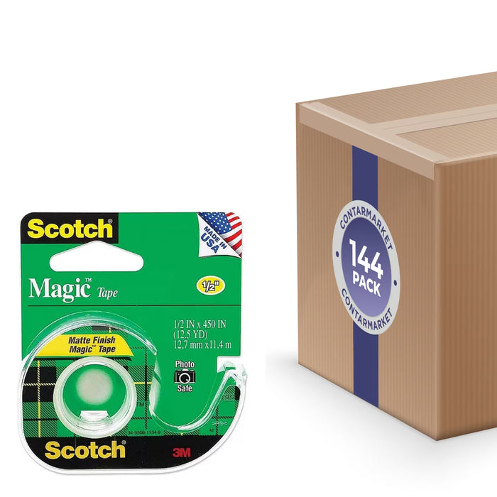 Scotch Magic Tape #104 0.5 in x 450 in - 144 Pack