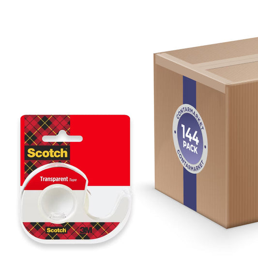 Scotch Transparent Tape 174 with Dispenser Clear - 144 Pack
