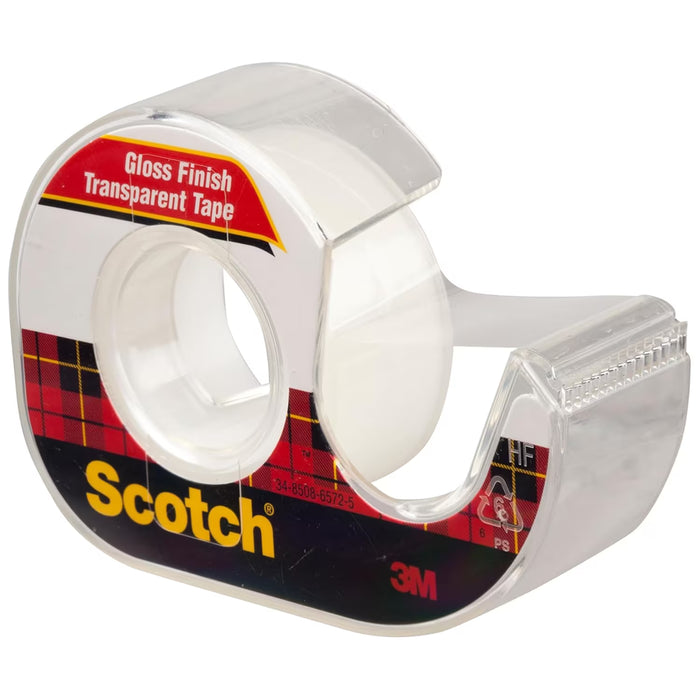 Scotch Transparent Tape 174 with Dispenser Clear - 144 Pack