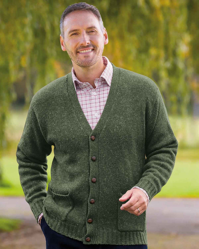Shetland Cardigan  Mens - Loden - Country Collection