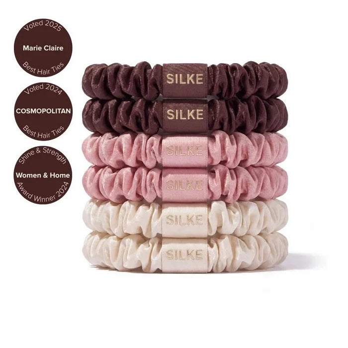 Silk Hair Scrunchies Set – Skinny - 6pcs