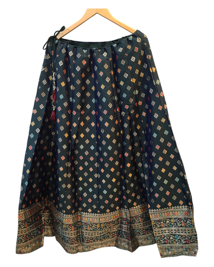 Size 14 / 40" Bust - Bottle Green - Ready Made Lehenga Set - UK Stock - 24h Dispatch - KTC250110 VT 0125