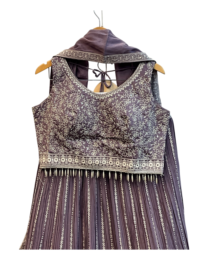 Size 14 / 40" Bust - Lilac - Ready Made Lehenga Set - UK Stock - 24h Dispatch - KTC2603 TY