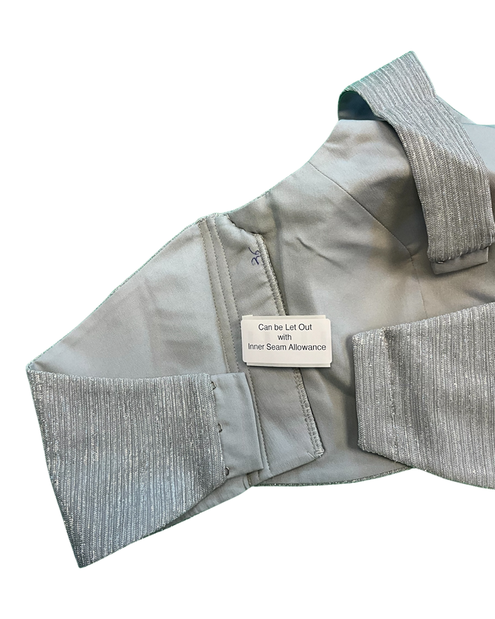Size 36" / UK 10 - Silver - Shimmery Crinkle Halter Neck Saree blouse with cups - UK Stock - Quick Delivery - RNK - R999A-KJ