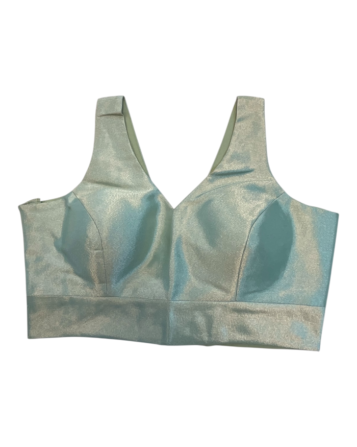 Size 38" / UK 12 - Mint Green - Silky Saree blouse with cups,  Sleeveless - UK Stock - Quick Delivery - RNK - R722A-KY