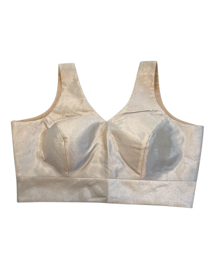 Size 38" / UK 12 - Rose Gold - Silky Saree blouse with cups,  Sleeveless  - UK Stock - Quick Delivery - RNK - R722A-KY