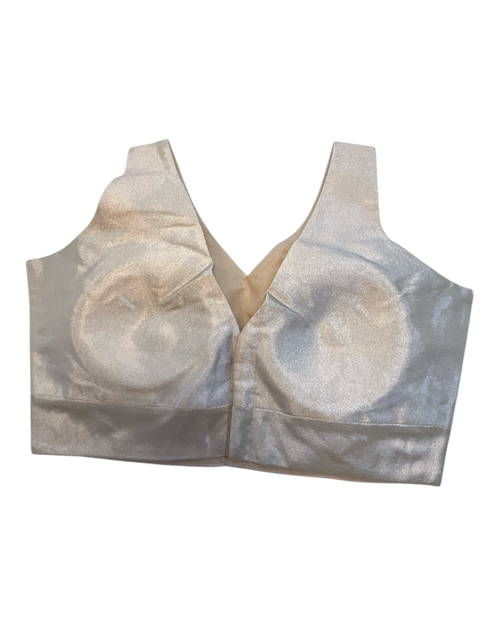 Size 38" / UK 12 - Rose Gold - Silky Saree blouse with cups,  Sleeveless  - UK Stock - Quick Delivery - RNK - R722A-KY