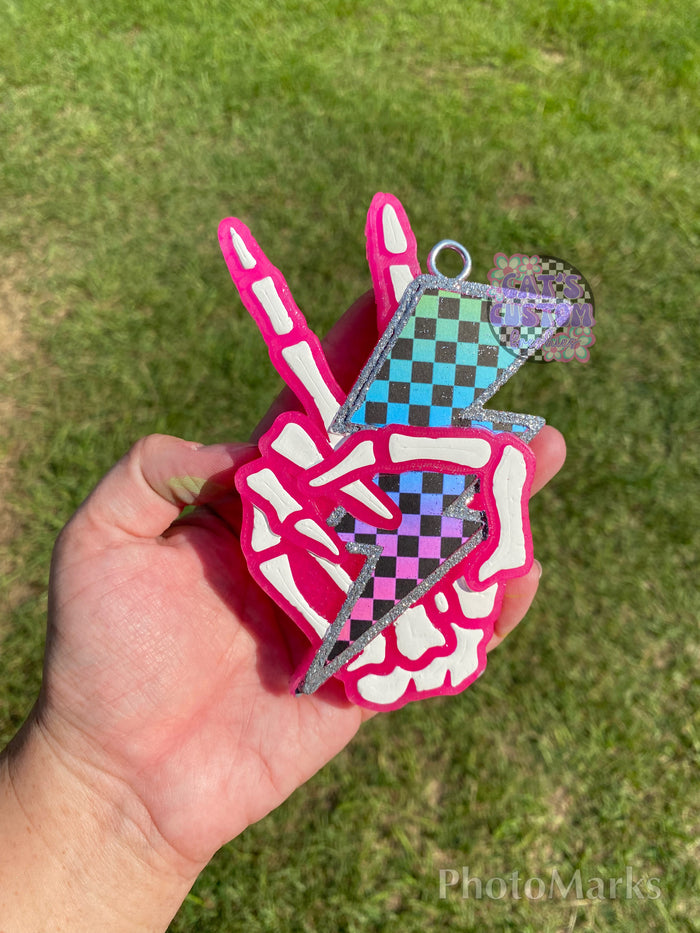 Skeleton Peace Lightning Bolt Freshie