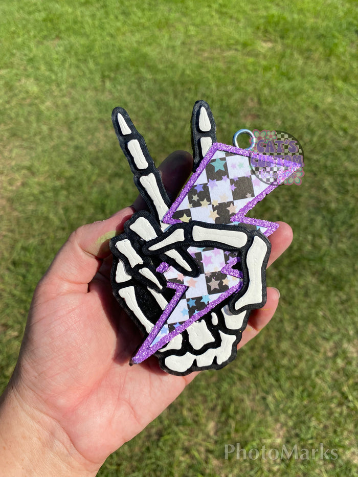 Skeleton Peace Lightning Bolt Freshie