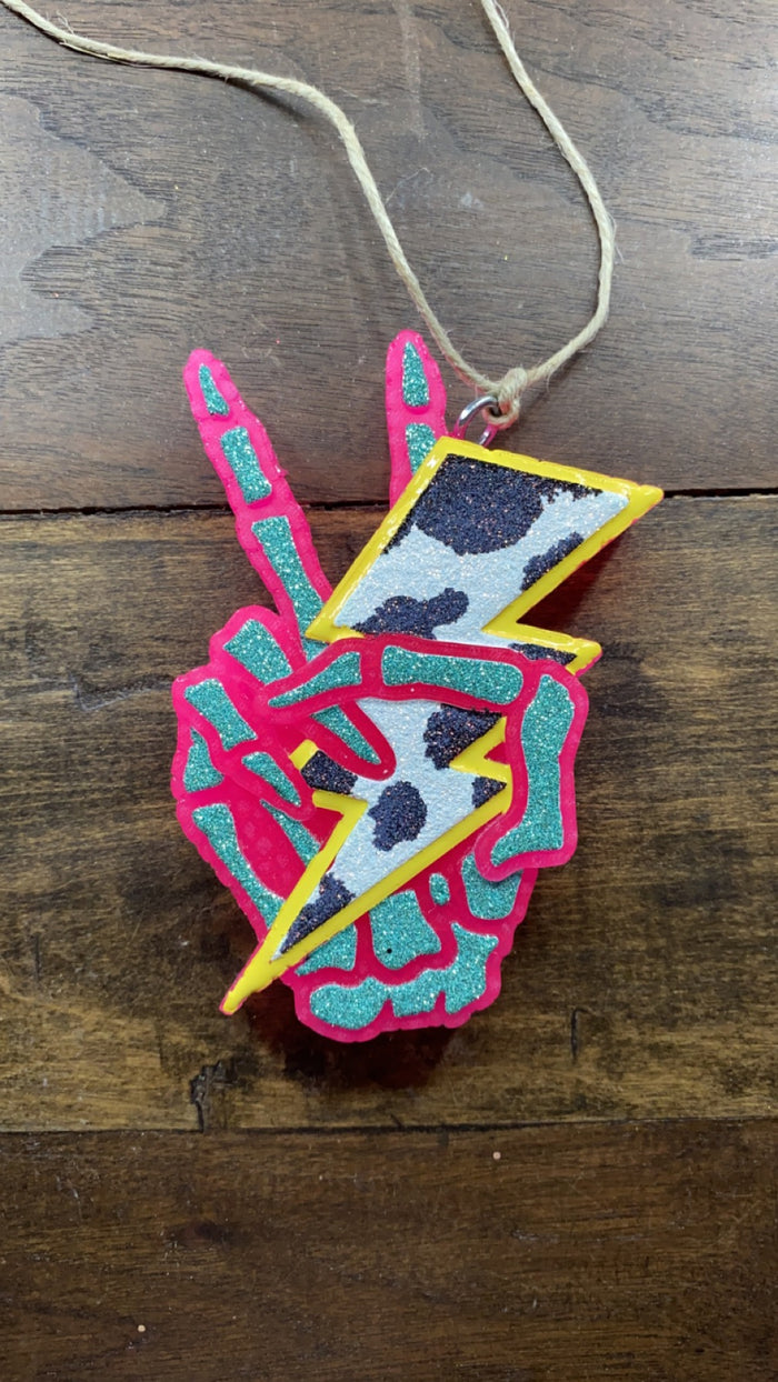 Skeleton Peace Lightning Bolt Freshie