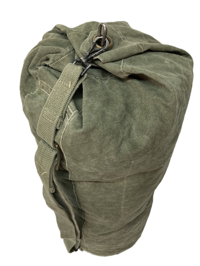 Small Military Canvas Duffle Bag – Rugged, Top-Loading with One Shoulder Strap