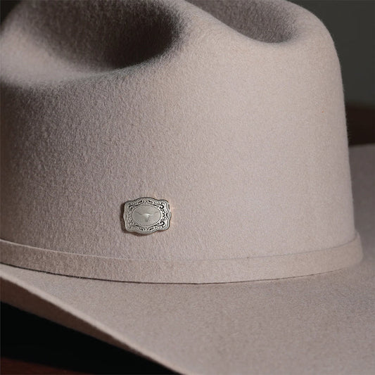 SpurWest Mini Belt Buckle Hatpin (Longhorn) - Silver