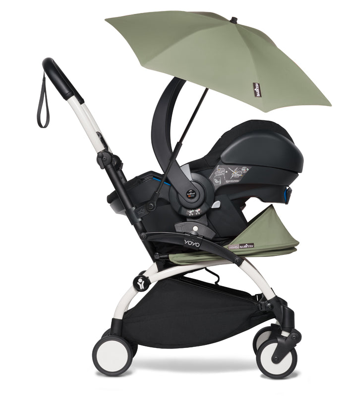 BABYZEN Parasol - Olive In Full Cover & Car Seat Configuration