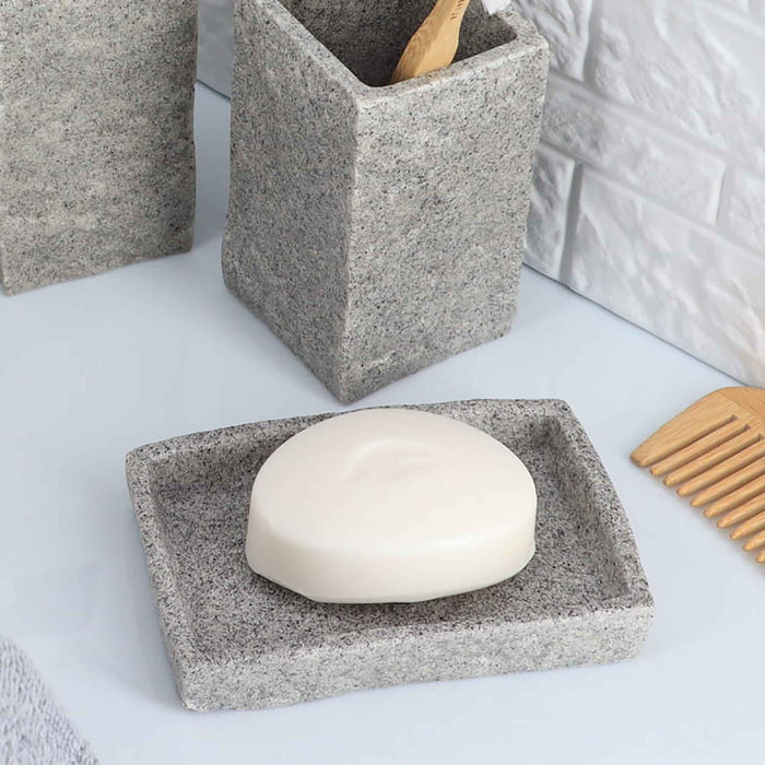 Stone-Effect Soap Dish Holder Resin Tray