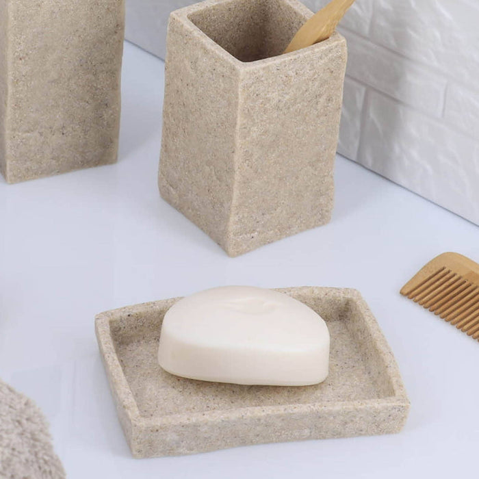 Stone-Effect Soap Dish Holder Resin Tray