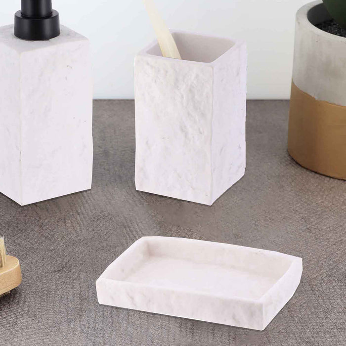 Stone-Effect Soap Dish Holder Resin Tray