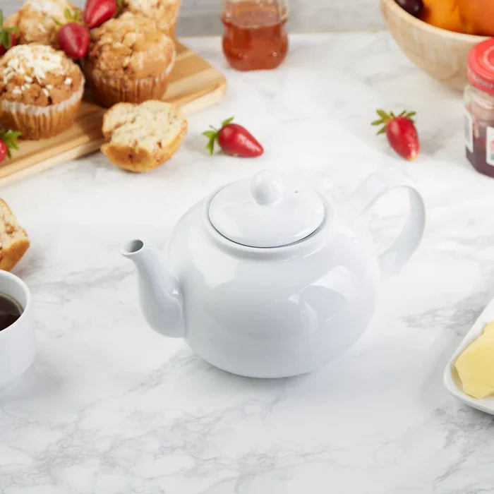 Stoneware Teapot White 16oz