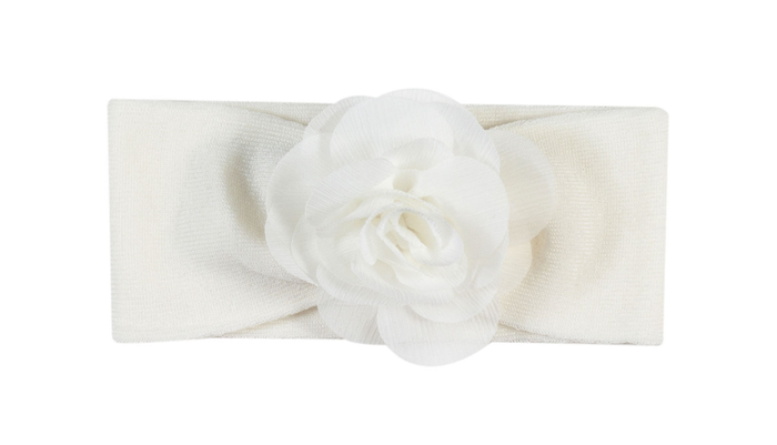 STORY LORIS Milky White Hairband With Flower For Baby Girls